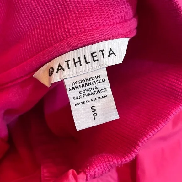Athleta (Spring 2023) Triumph Hybrid Half Zip Sweatshirt Salvia Pink Small